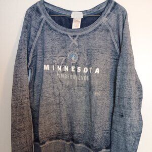 NBA Minnesota Timberwolves Women’s Gray Long Sleeve Burnout Sweatshirt PICK SIZE